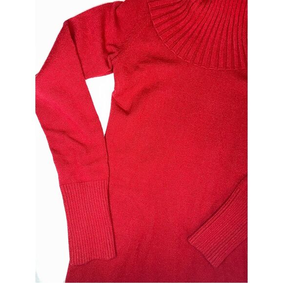 INC Sweater Dress | Red Cowl Neck Cozy Holiday Winter Dress - Picture 9 of 9